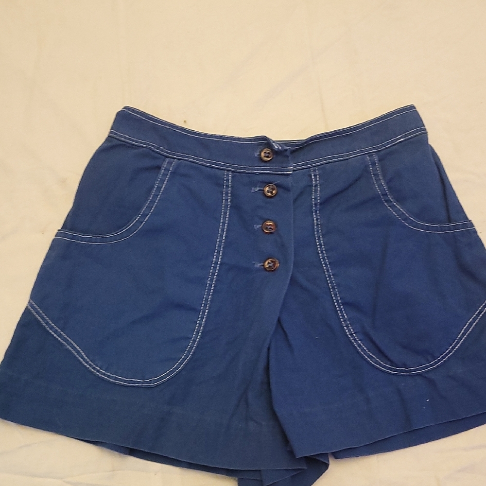 Stylish High Waist Blue Women's Shorts